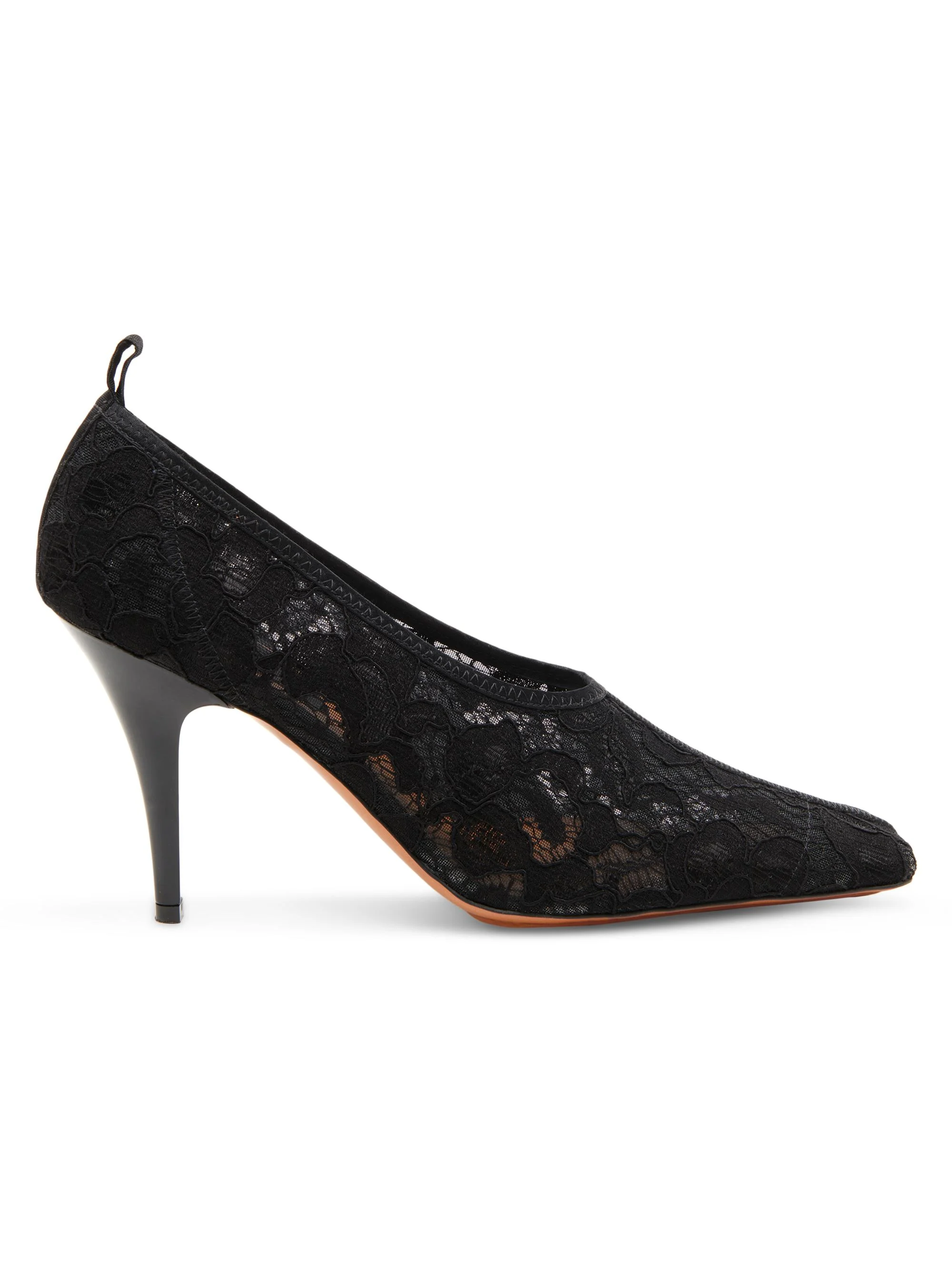 Women's 95MM Lace Square-Toe Pumps - Black - 1