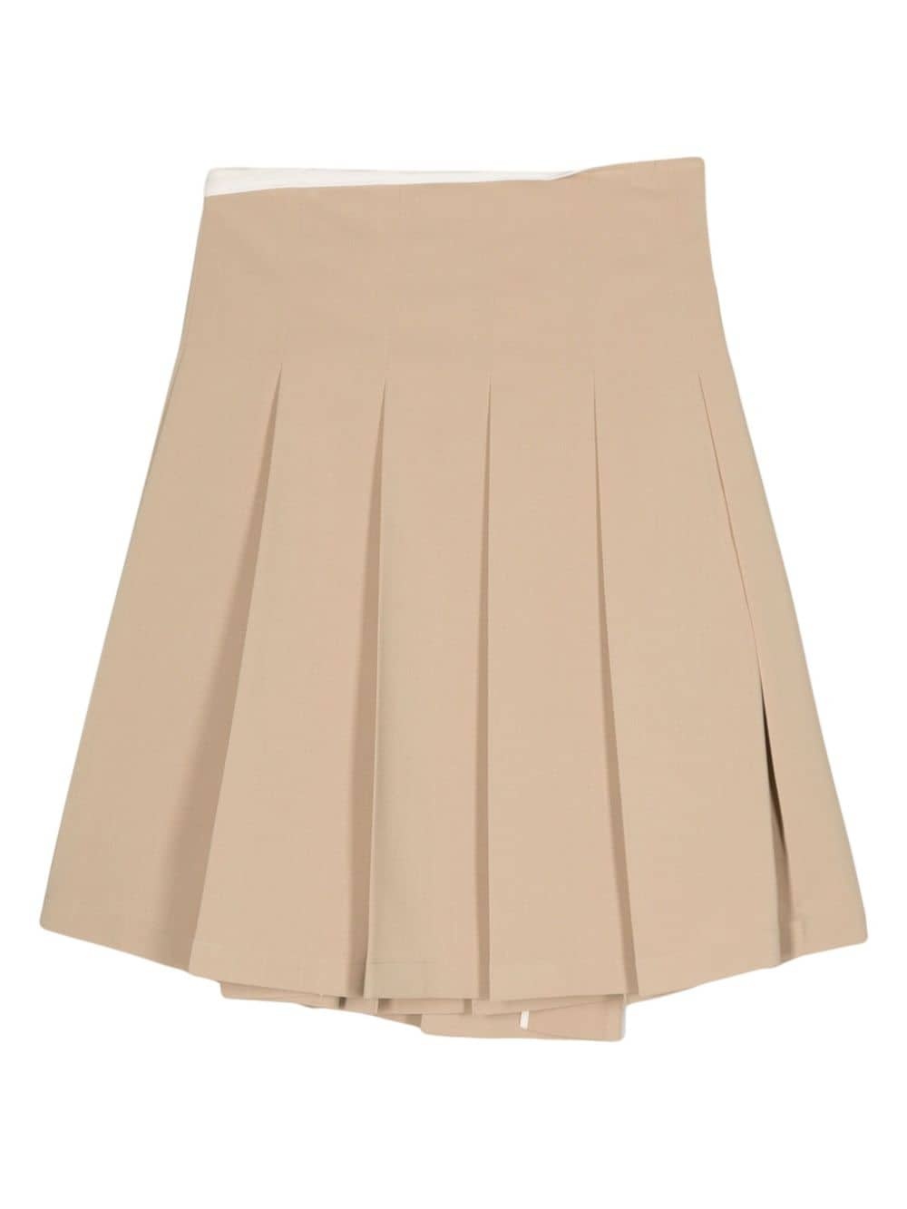 pleat-detail wrap skirt - 2