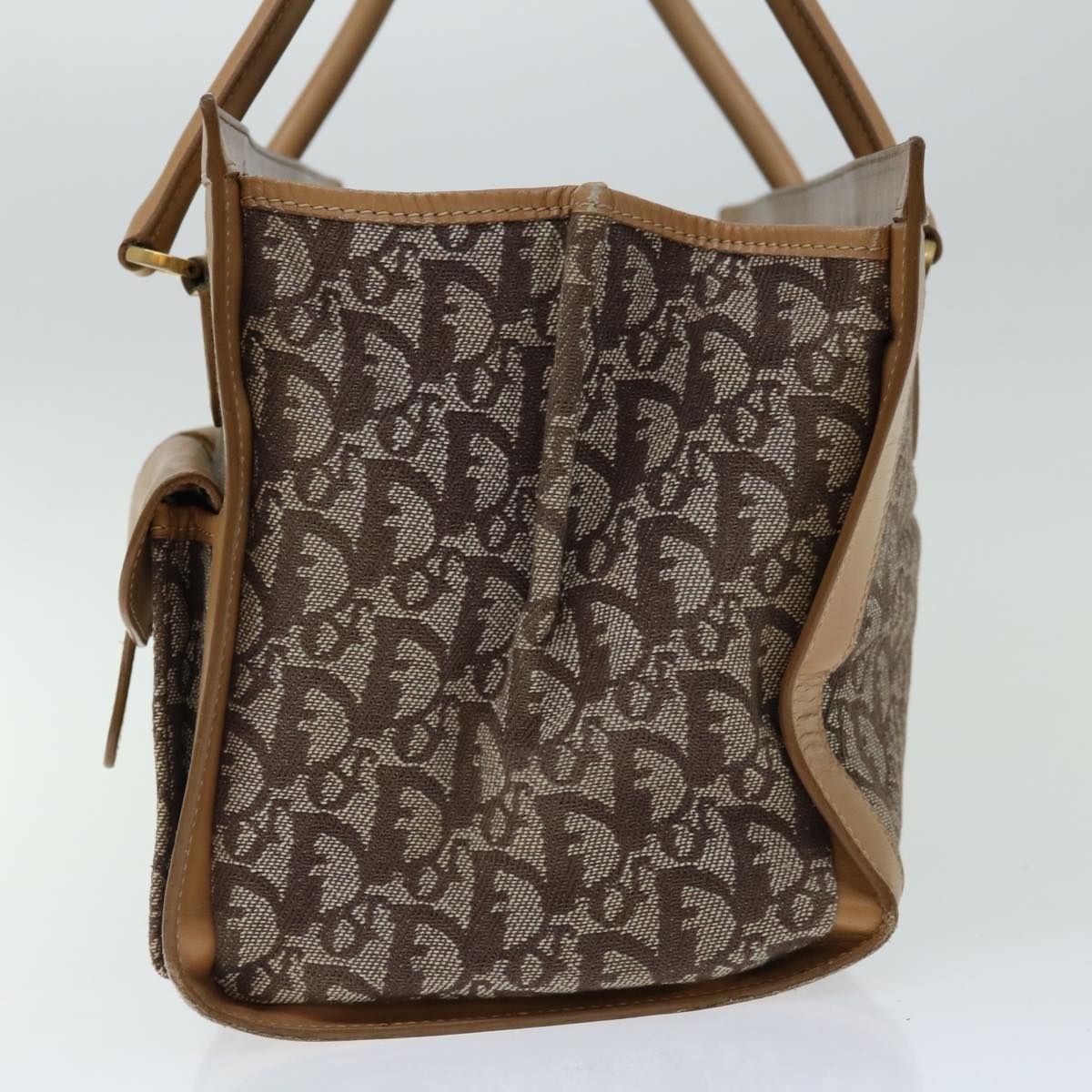 DIOR Trotter Canvas Hand Bag Beige - 4
