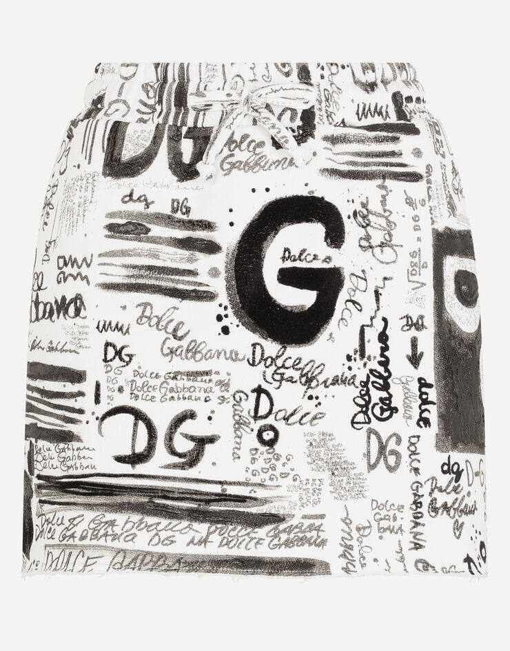 Fleece miniskirt with DG graffiti print - 3