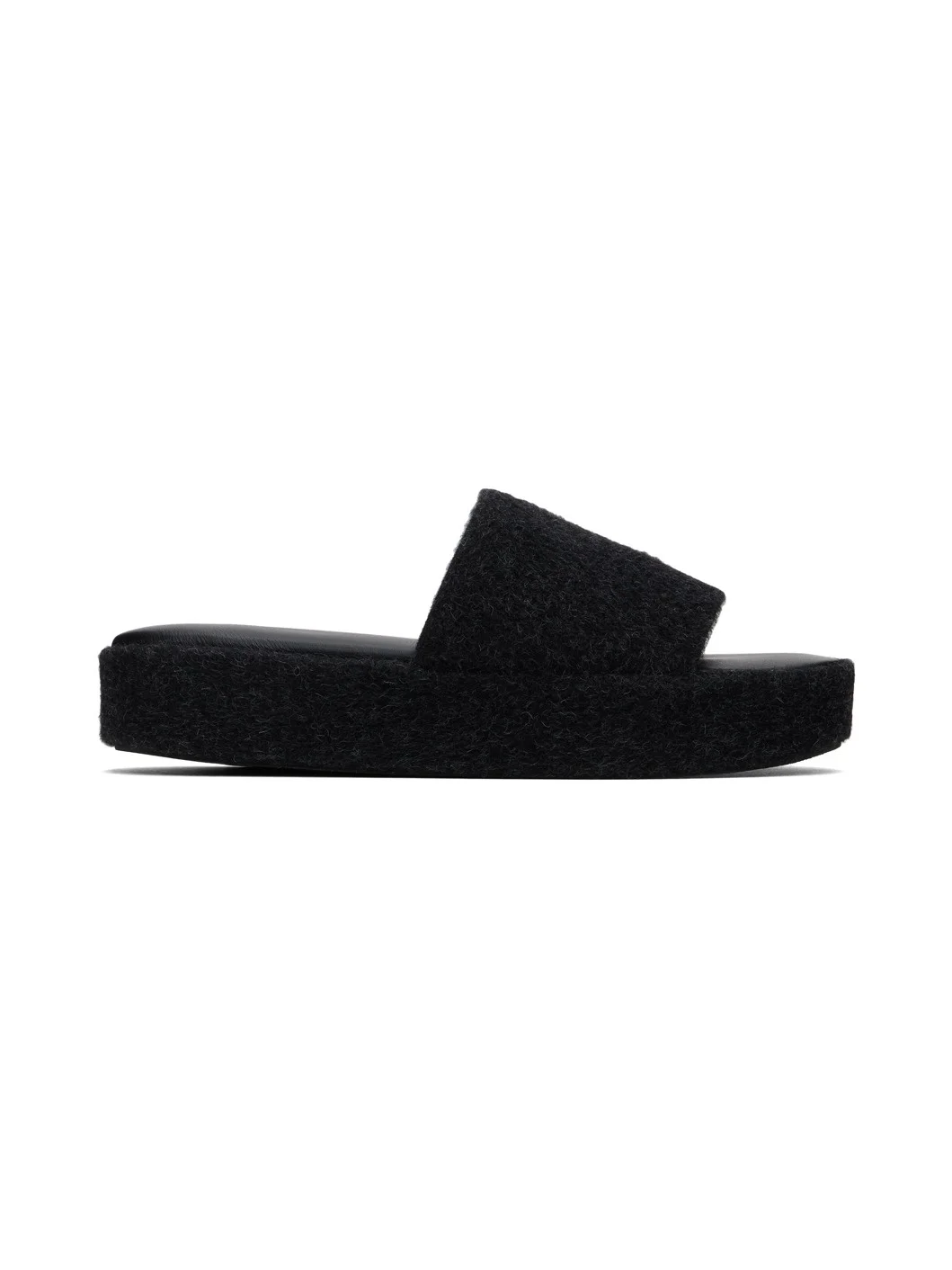 Black Brushed Platform Sandals - 1
