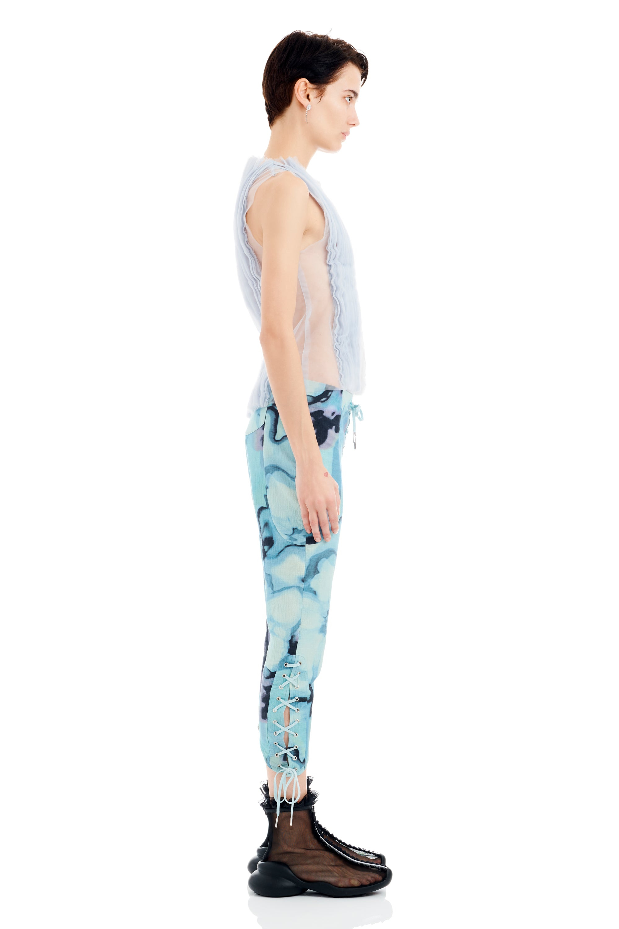 SKY WATERCOLOR FLORAL BANEBERRY PANT - 6