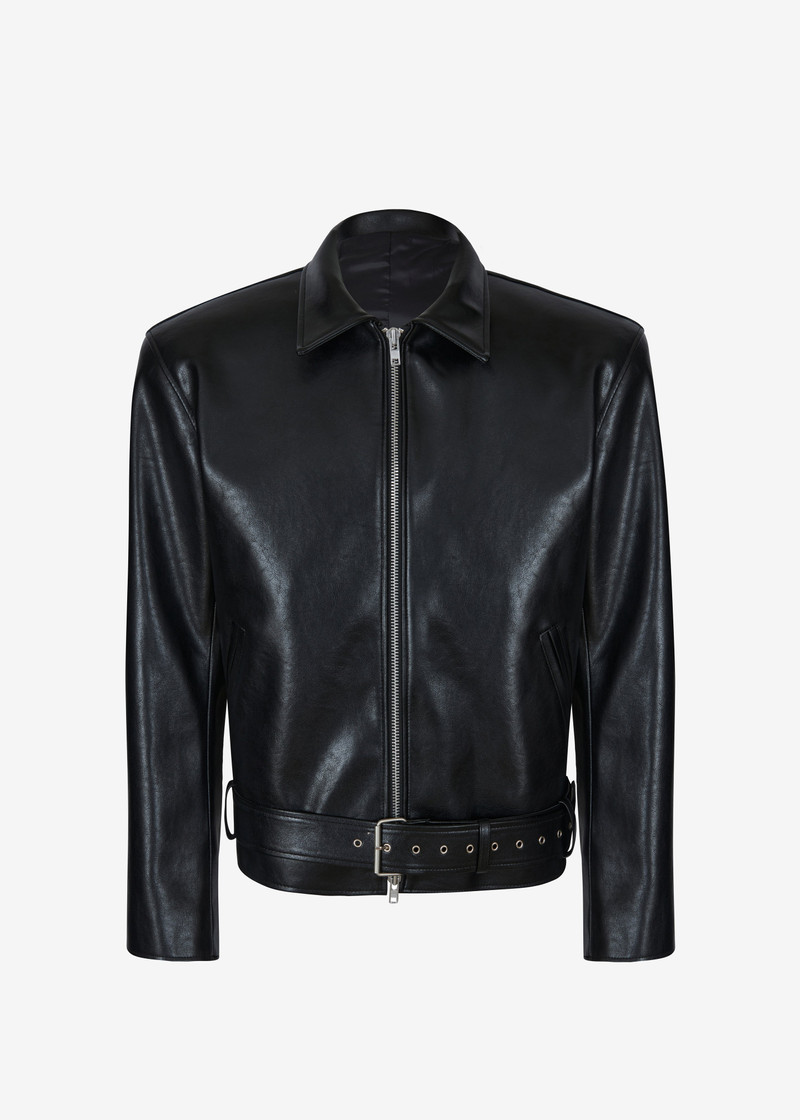 Norbury Faux Leather Jacket - Black 1