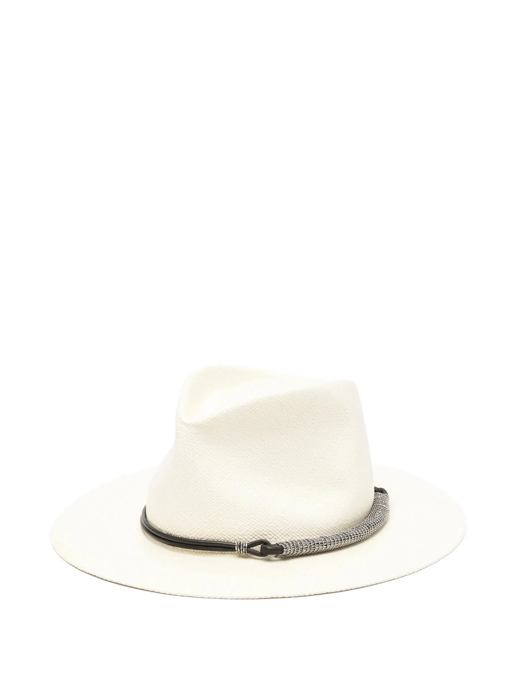 Brunello Cucinelli Leather-embellishment Fedora Hat - 1