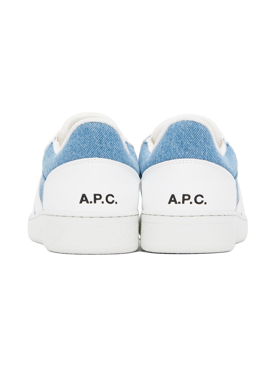 White & Blue Plain Sneakers - 2
