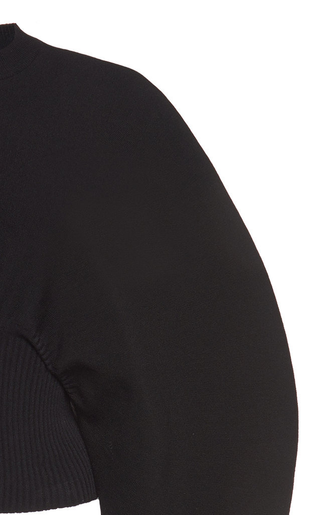 Ribbed-Trim Wool Knit Sweater black - 4