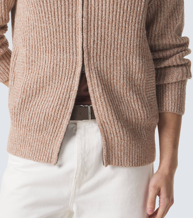 Cotton mouliné zip-up cardigan 6