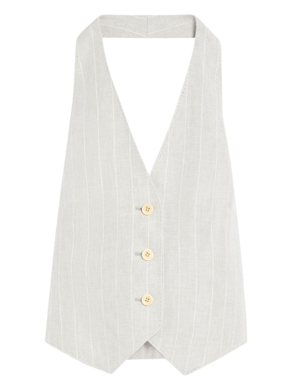 pinstriped halterneck waistcoat - 1