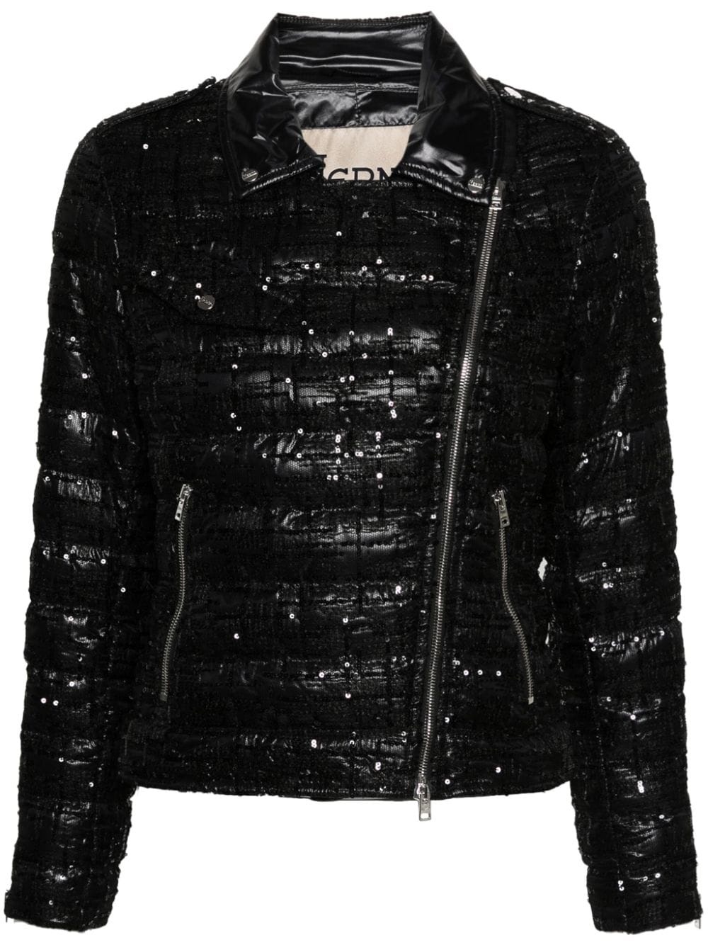 sequin-embellished padded jacket - 1