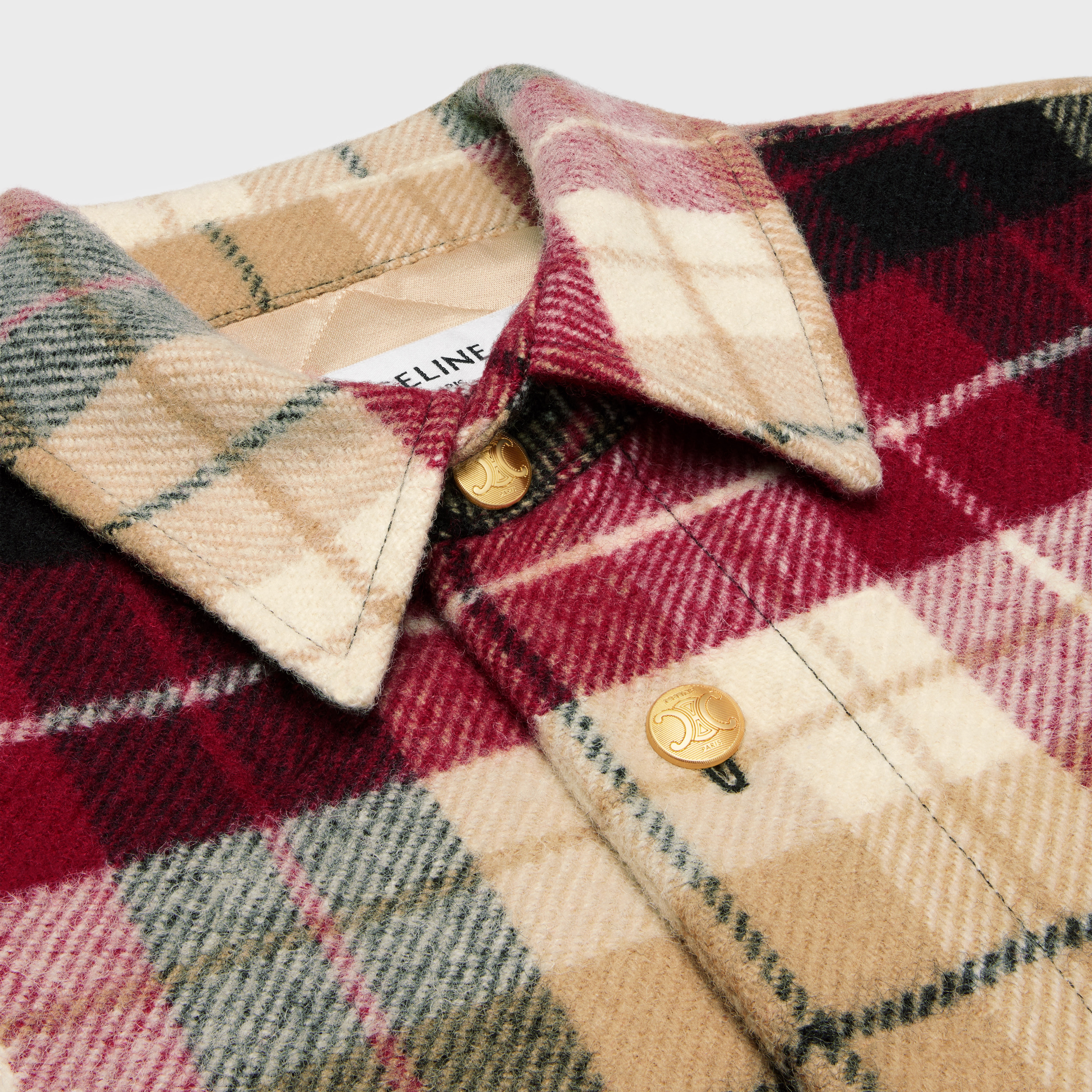 overshirt in checked wool - 3