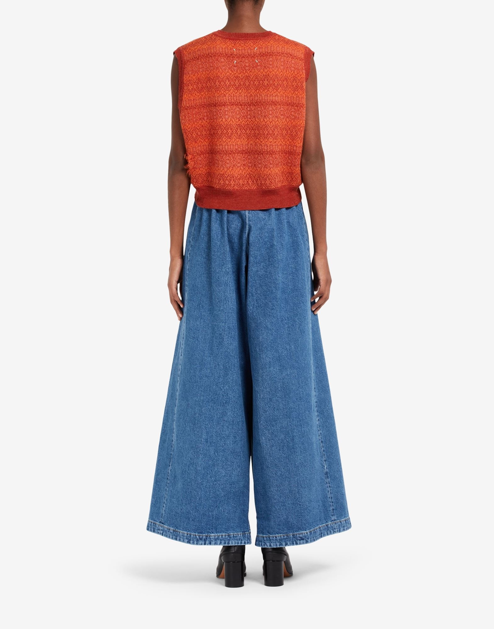 Wide-leg denim trousers - 4