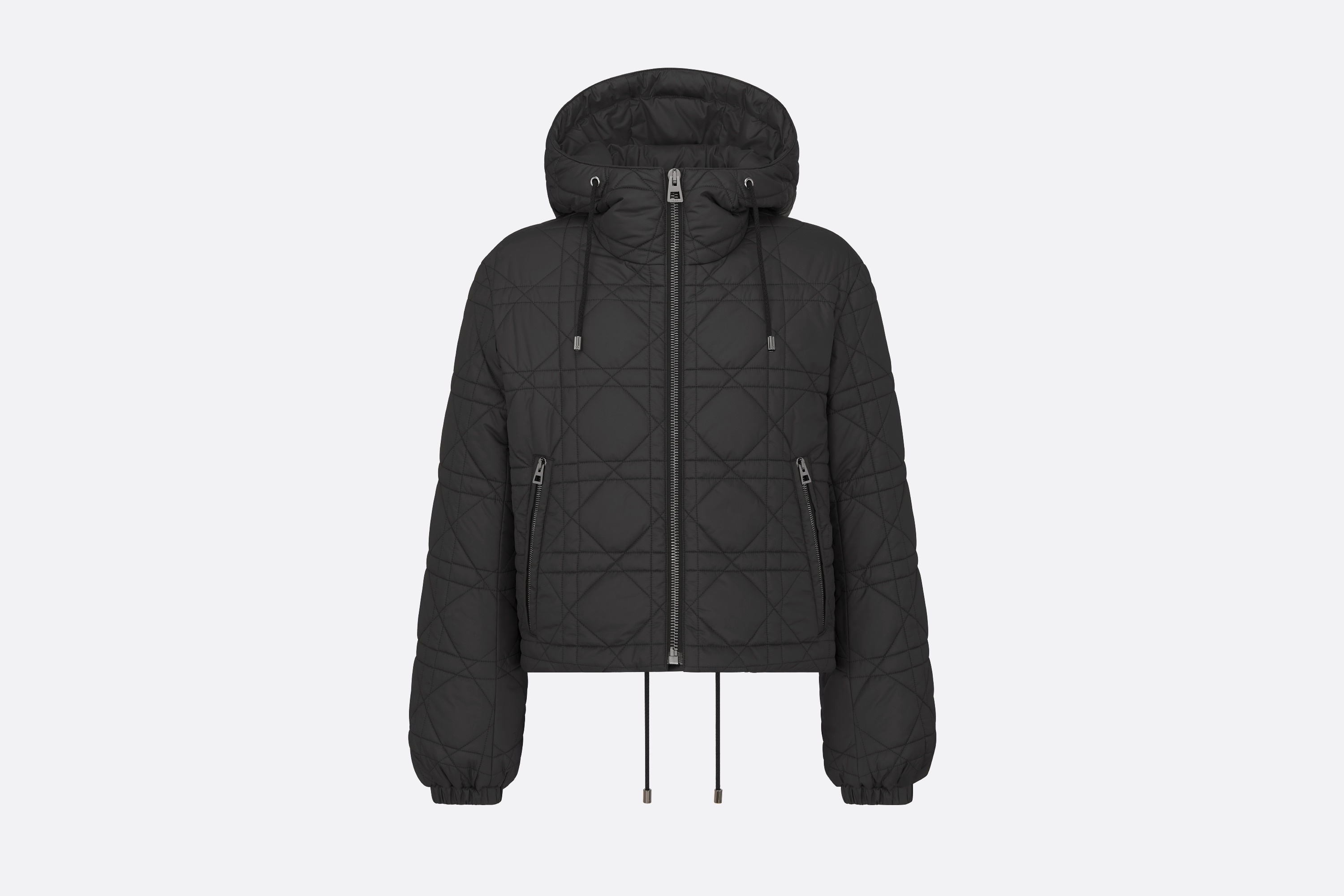 DiorAlps Macrocannage Hooded Cropped Puffer Jacket - 1