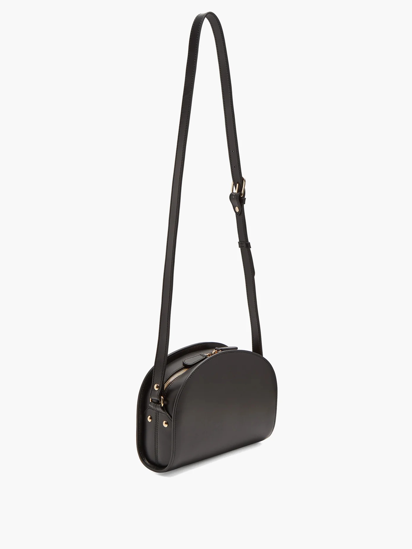 Half-moon smooth-leather shoulder bag - 4