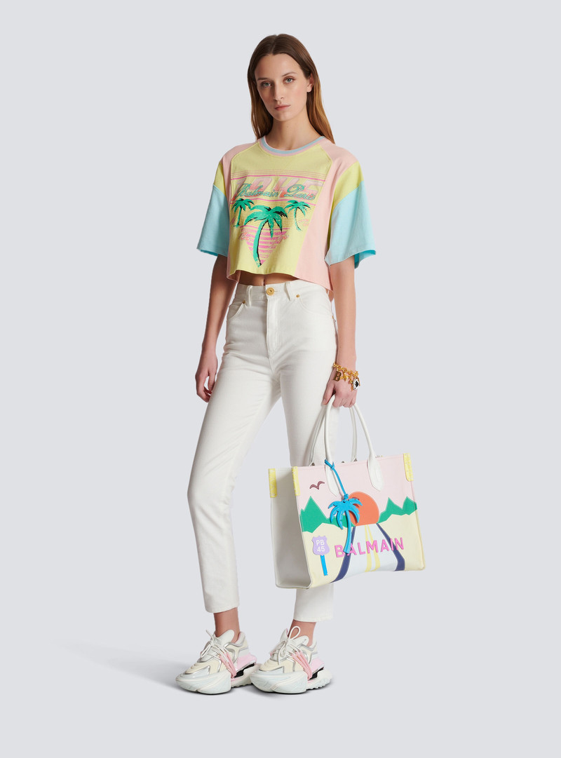 Balmain T-shirt with palm tree Balmain Signature print outlook