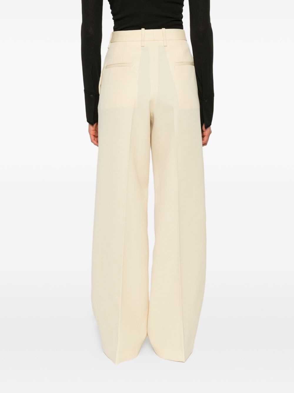 high-waisted wool trousers - 4