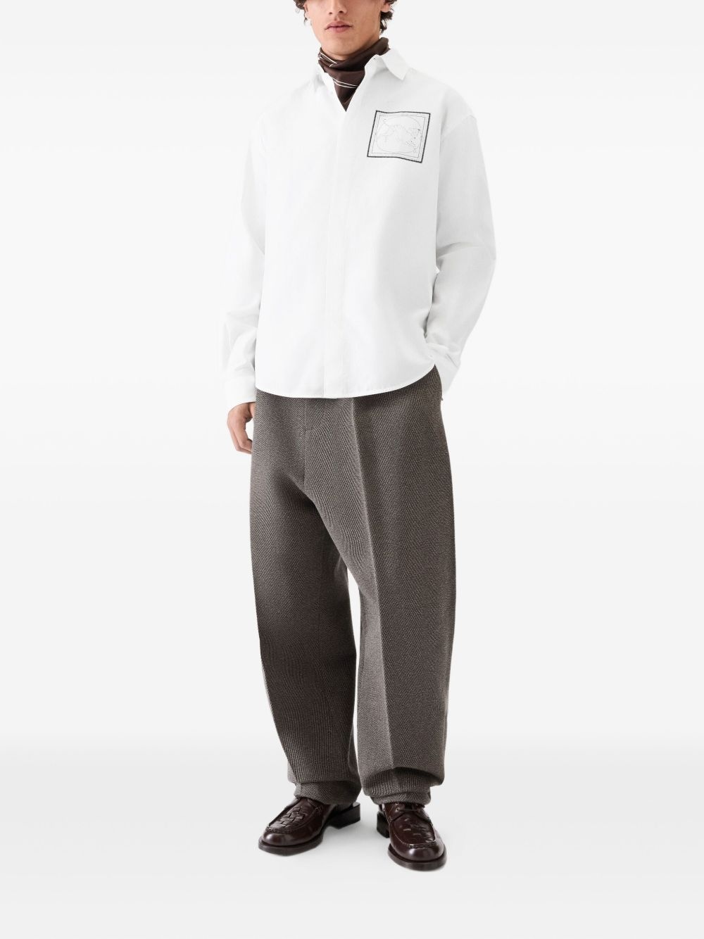 Le Simon ML graphic print-pocket shirt - 2