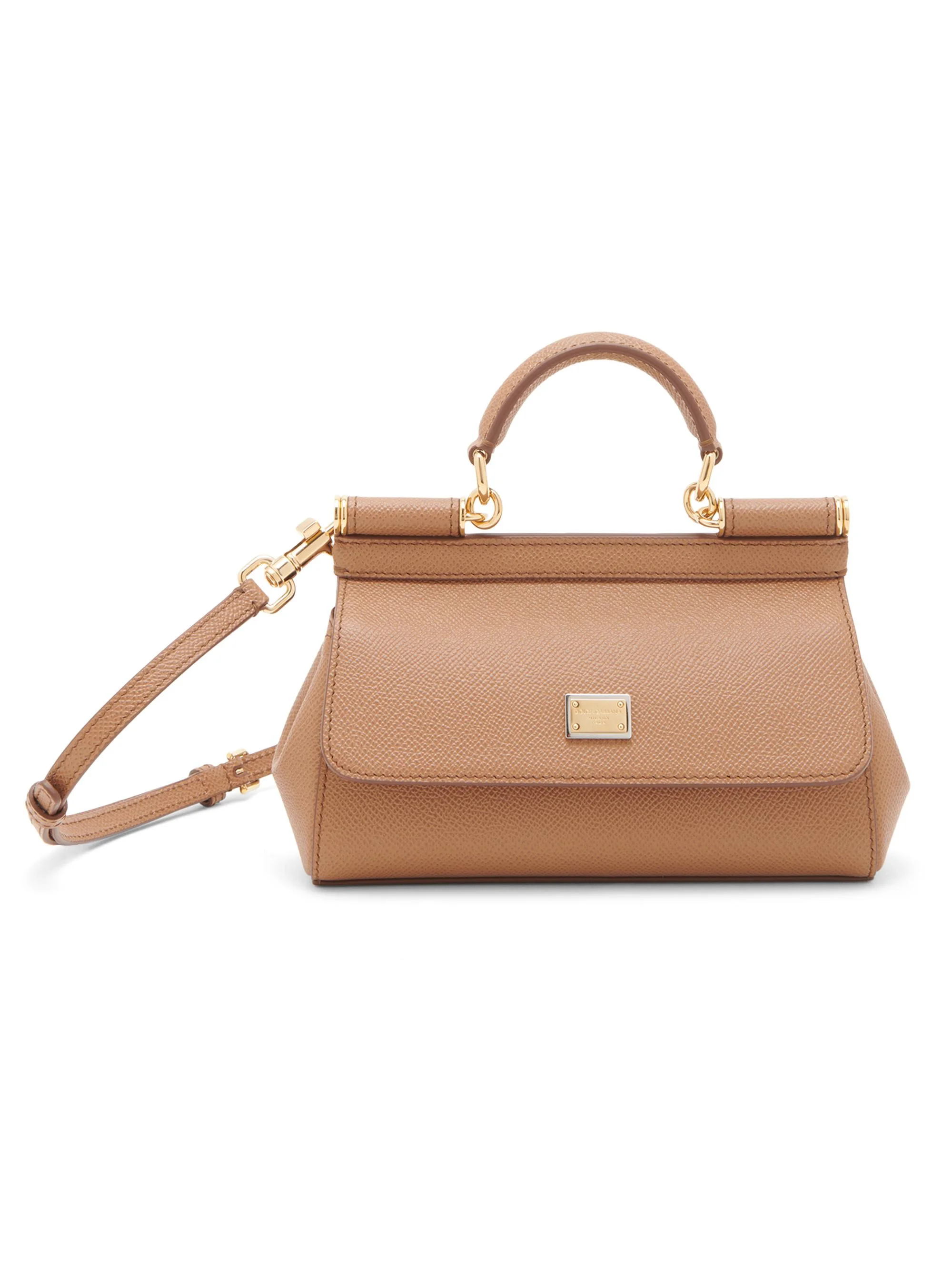 Women's Sicily Mini Leather Top Handle Bag - Caramello - 1