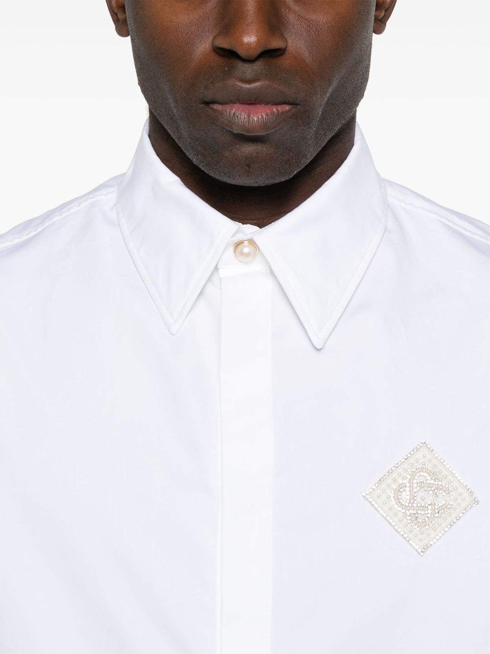 monogram-embroidered shirt - 5