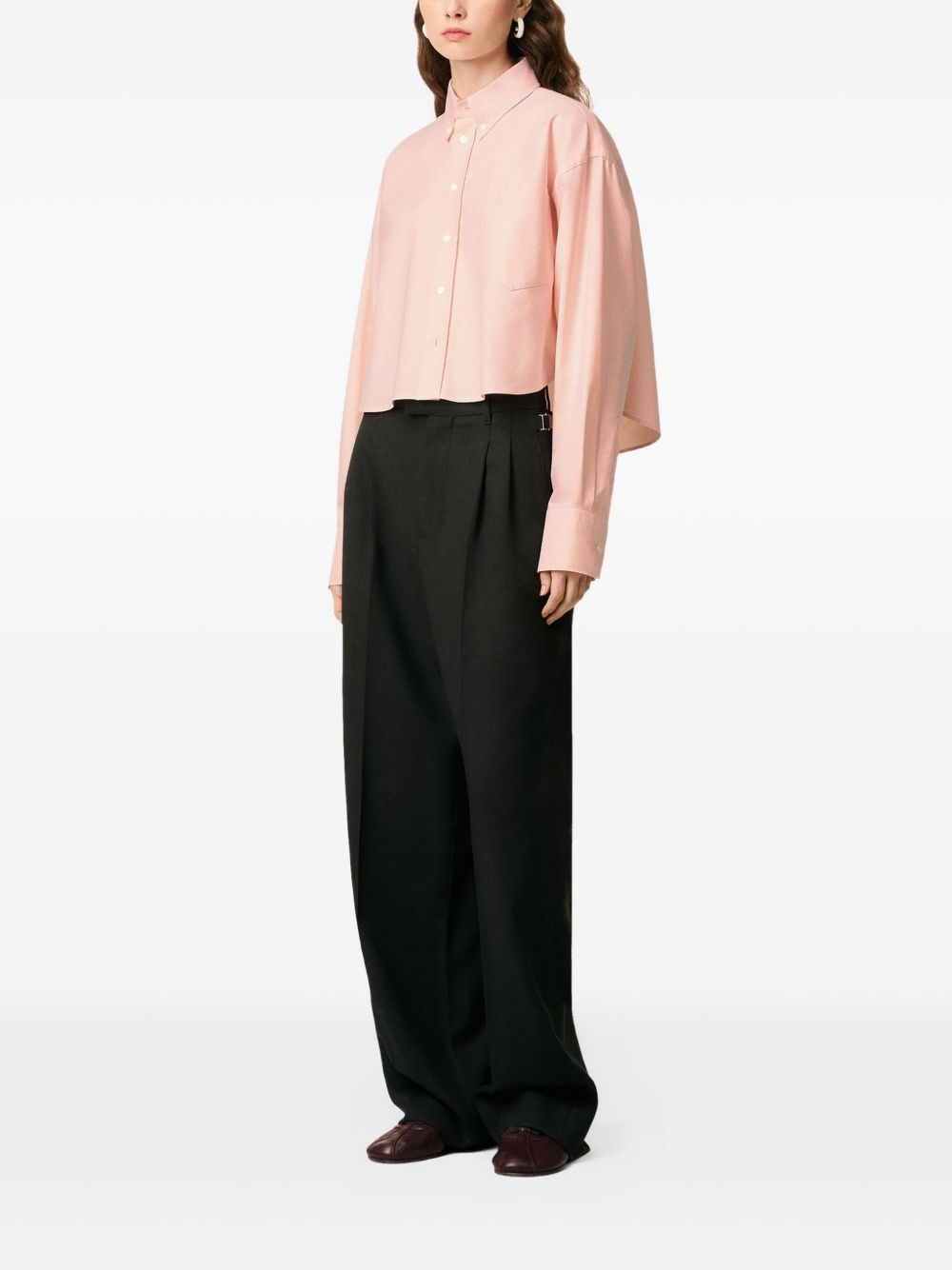 heart-embroidered Oxford shirt - 3