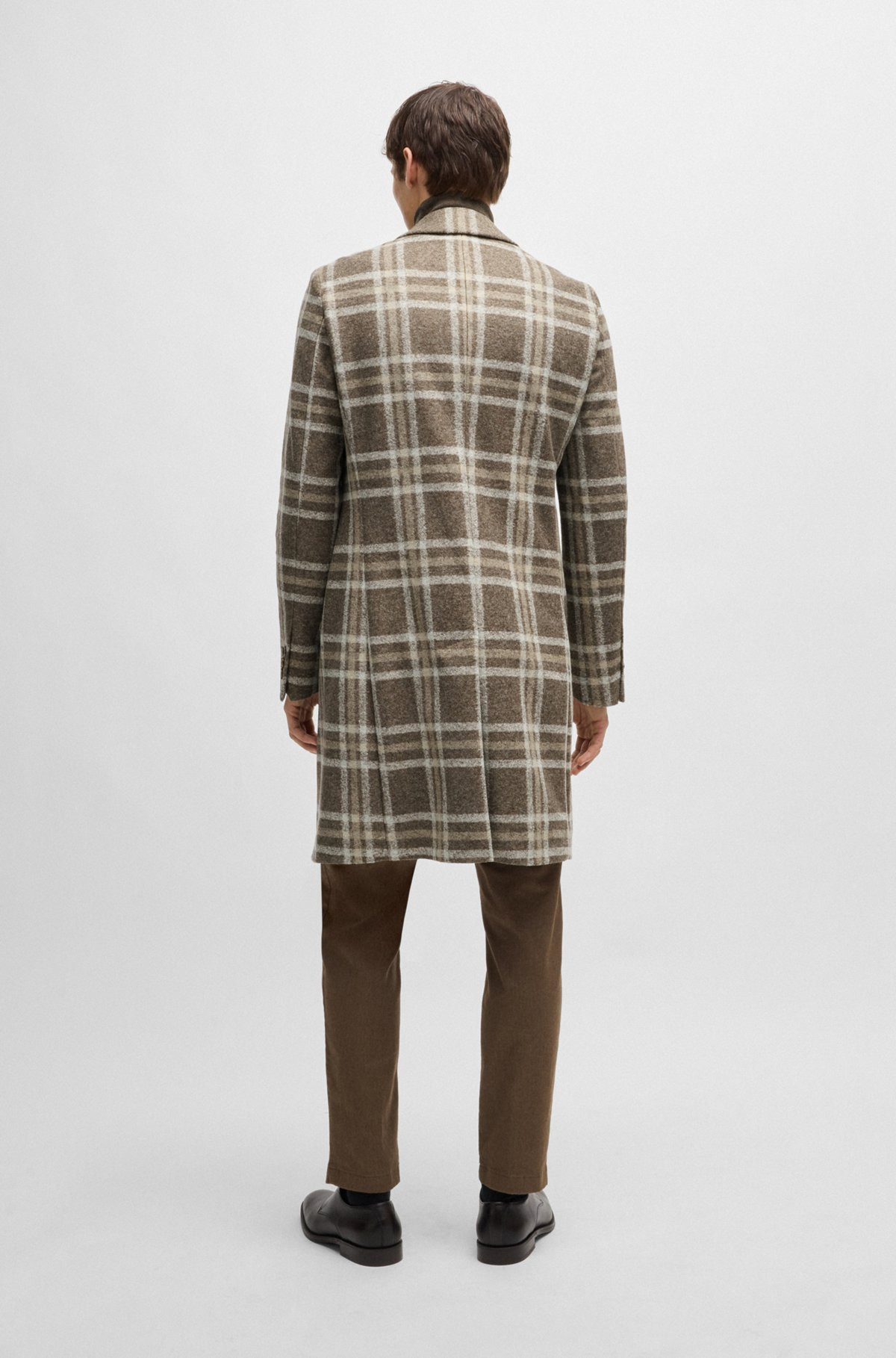 SLIM-FIT COAT WITH ALL-OVER CHECK - 5