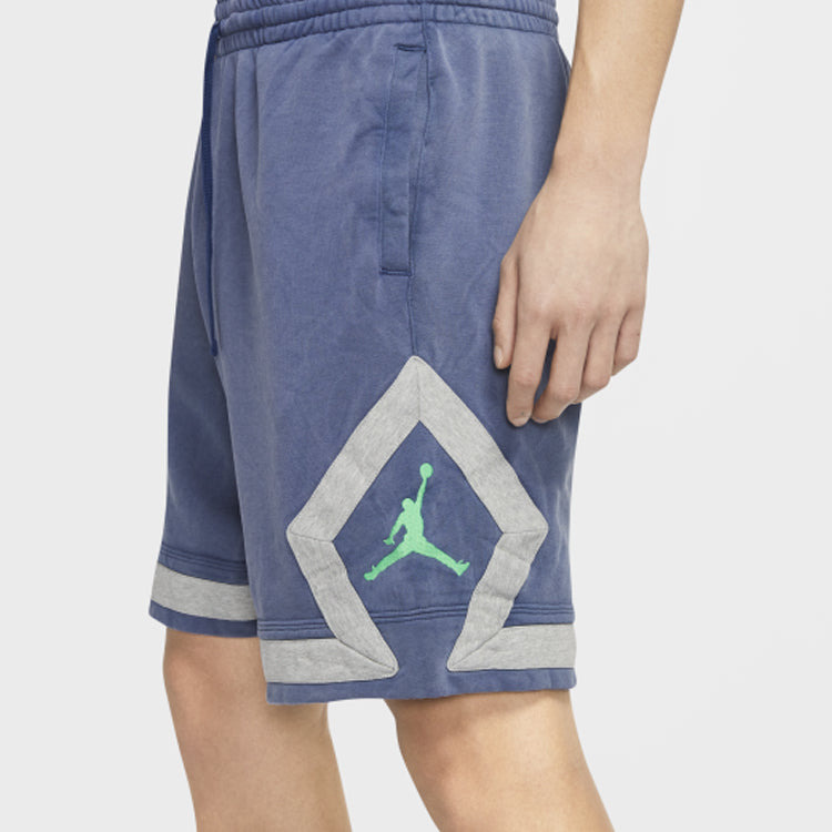 Men's Jordan LEGACY AJ13 DIAMOND Athleisure Casual Sports Breathable Shorts 'Light Blue Dark Blue' C - 4