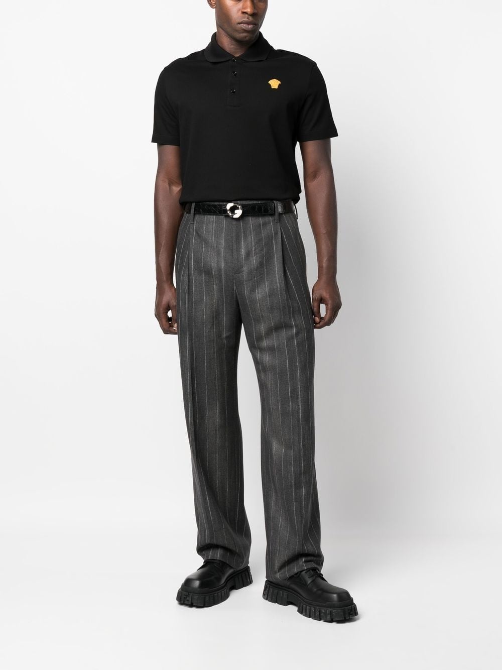 Medusa embroidered polo shirt - 2
