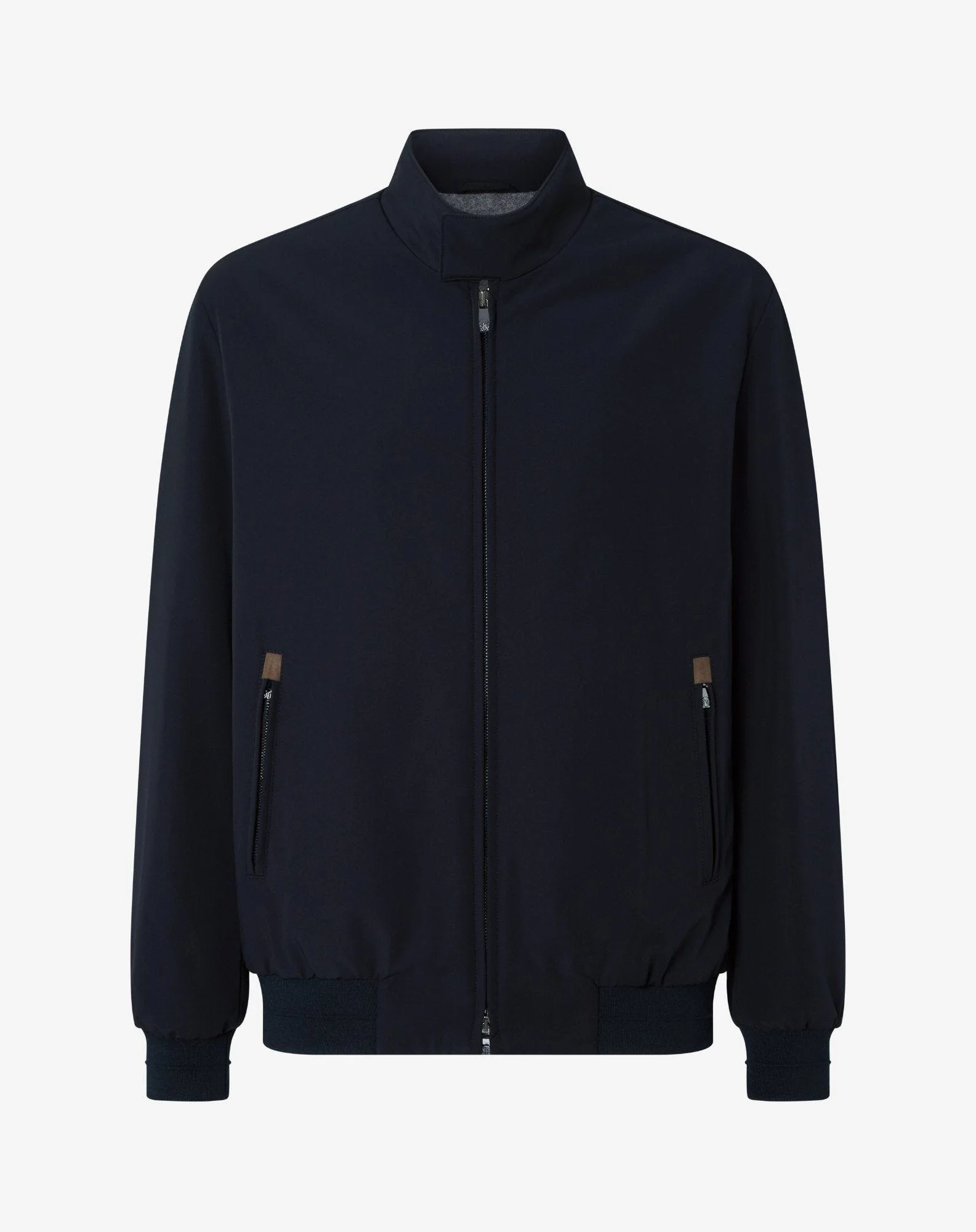 Blue stretch technical fabric bomber jacket - 1