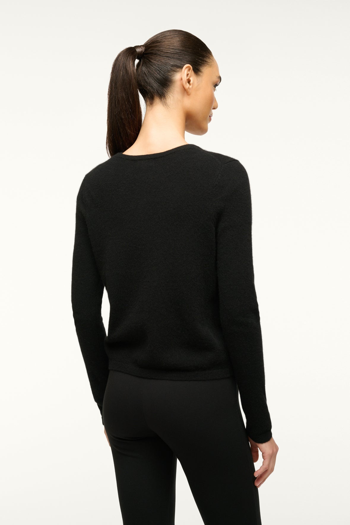 STAUD MIDNIGHT CASHMERE CARDIGAN BLACK - 5