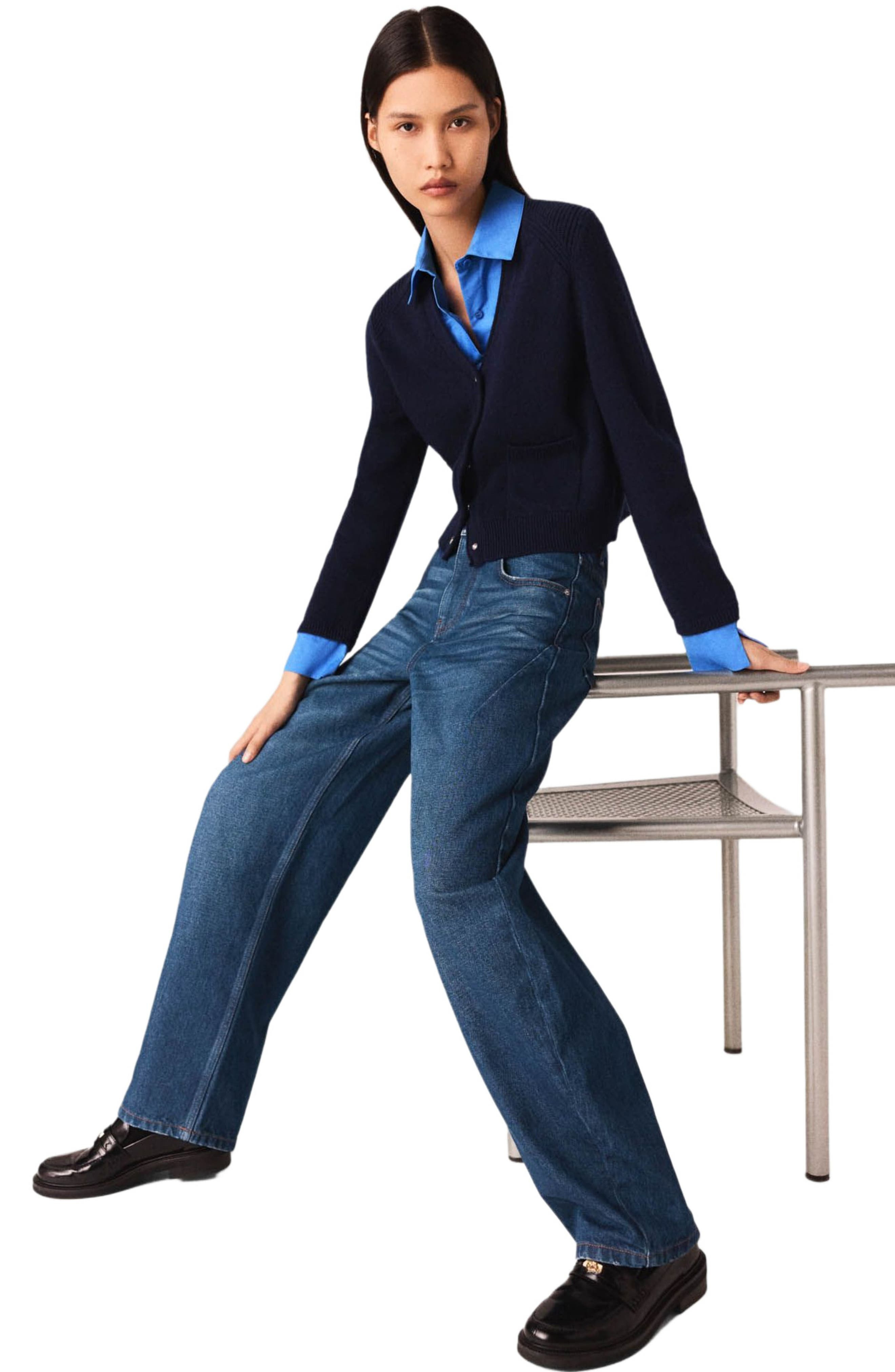 maje Balloon jeans with martingale in Blue at Nordstrom - 8