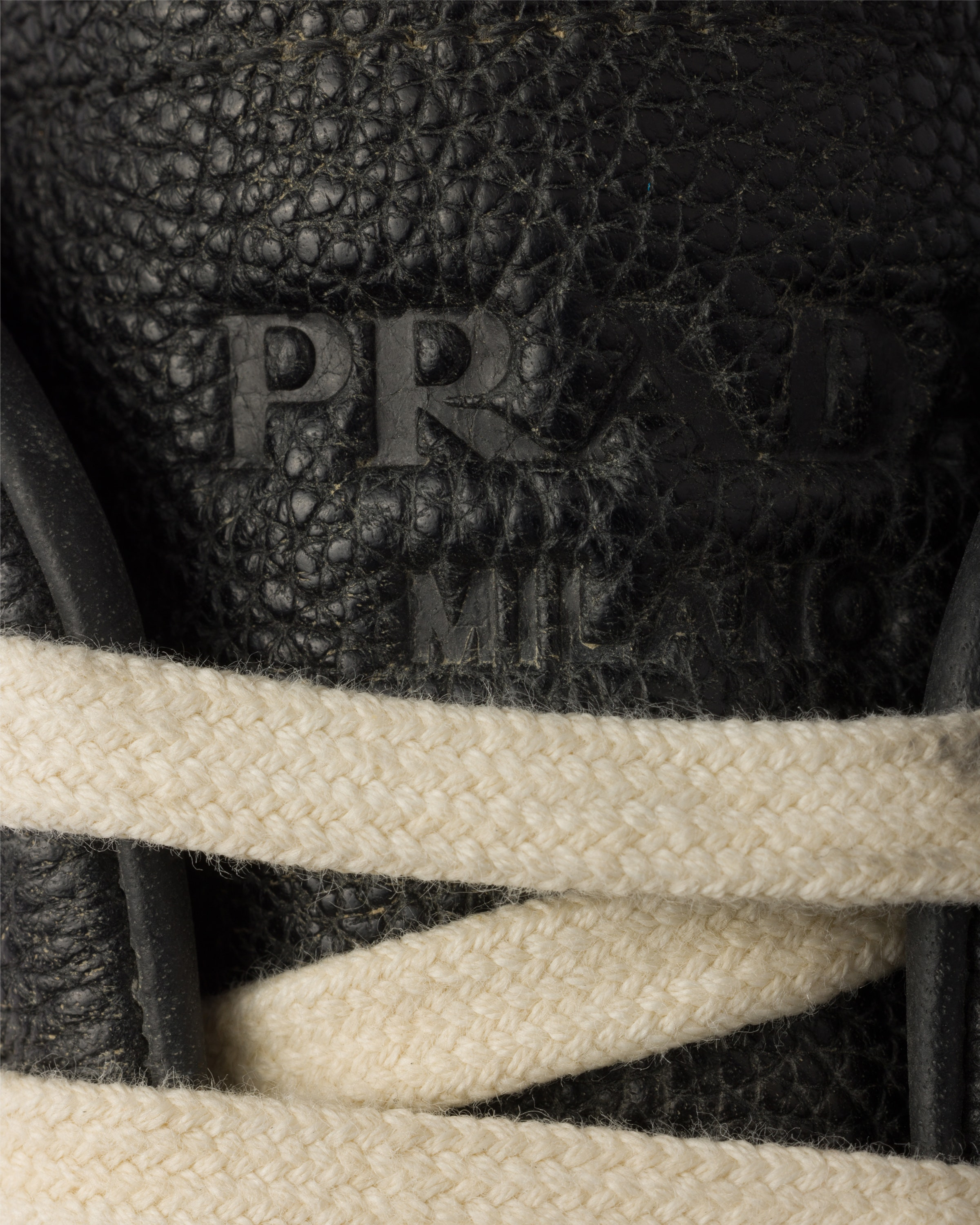 Aged-effect leather sneakers - 6