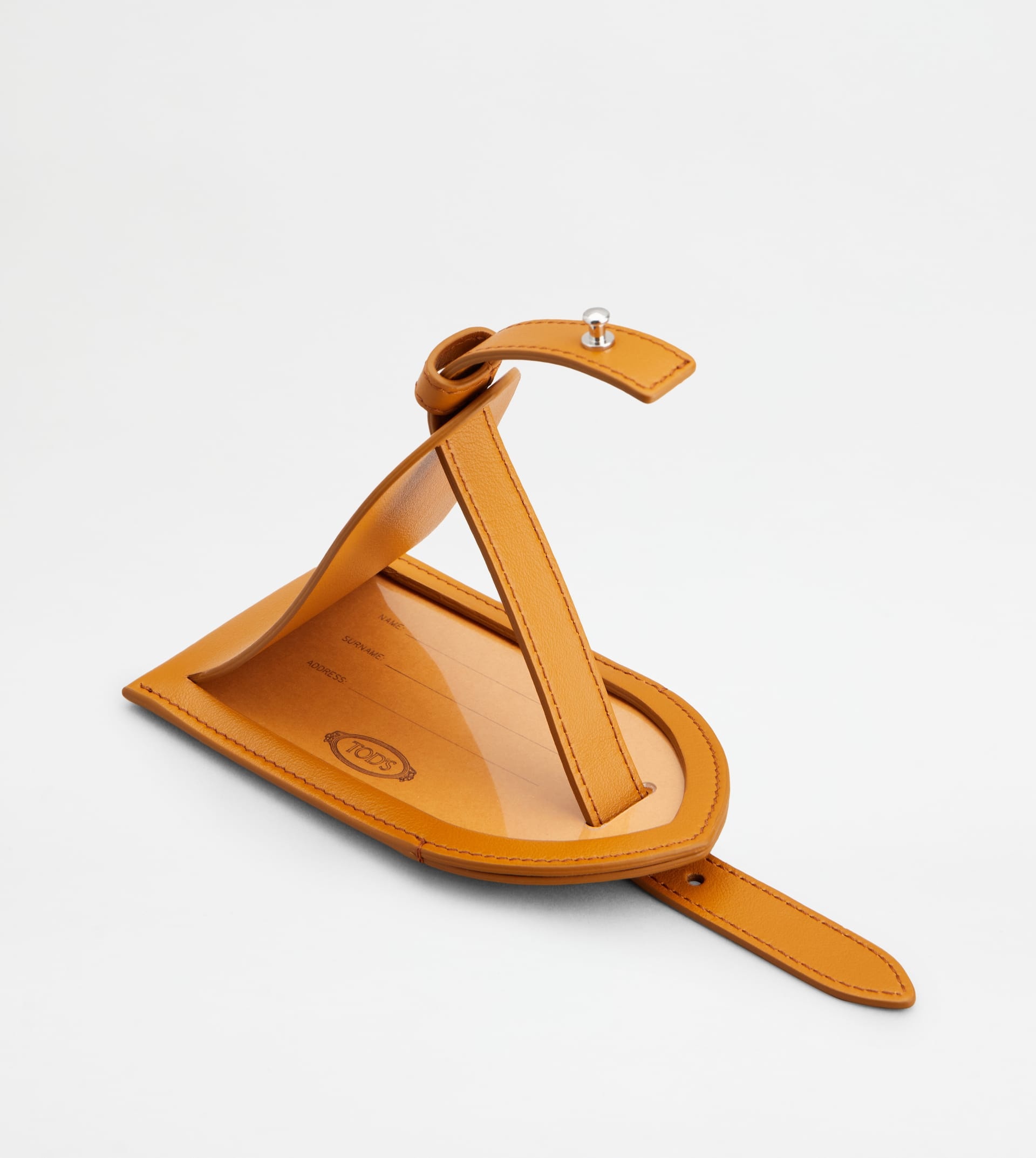 ADDRESS TAG IN LEATHER - ORANGE - 5