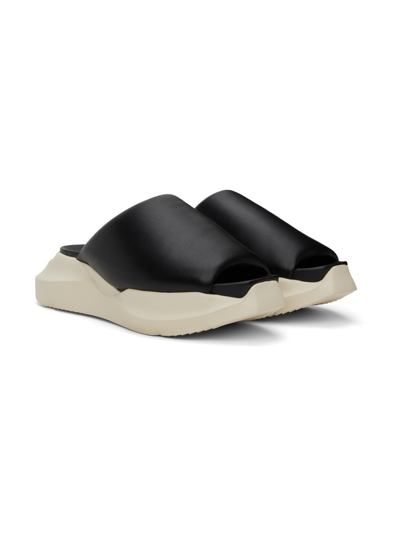 Black Geth Puffer Pool Slides 4