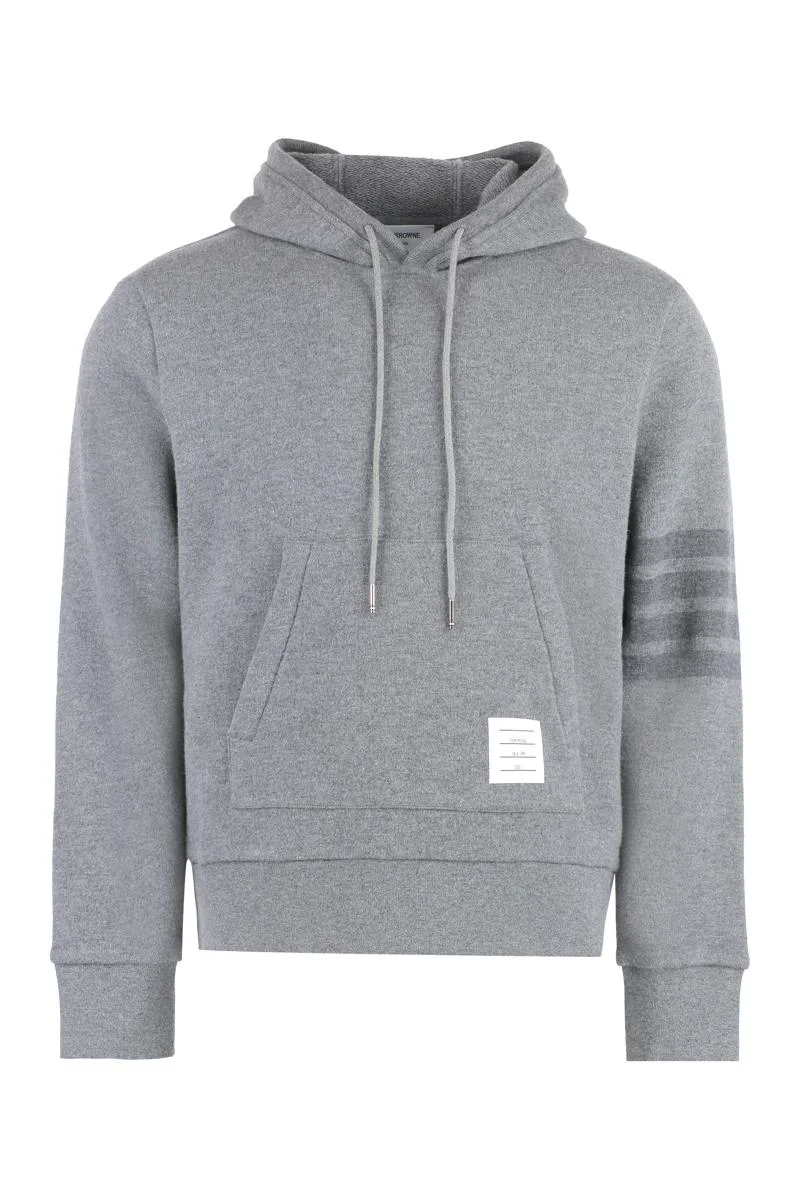 THOM BROWNE KNITTED HOODIE - 1