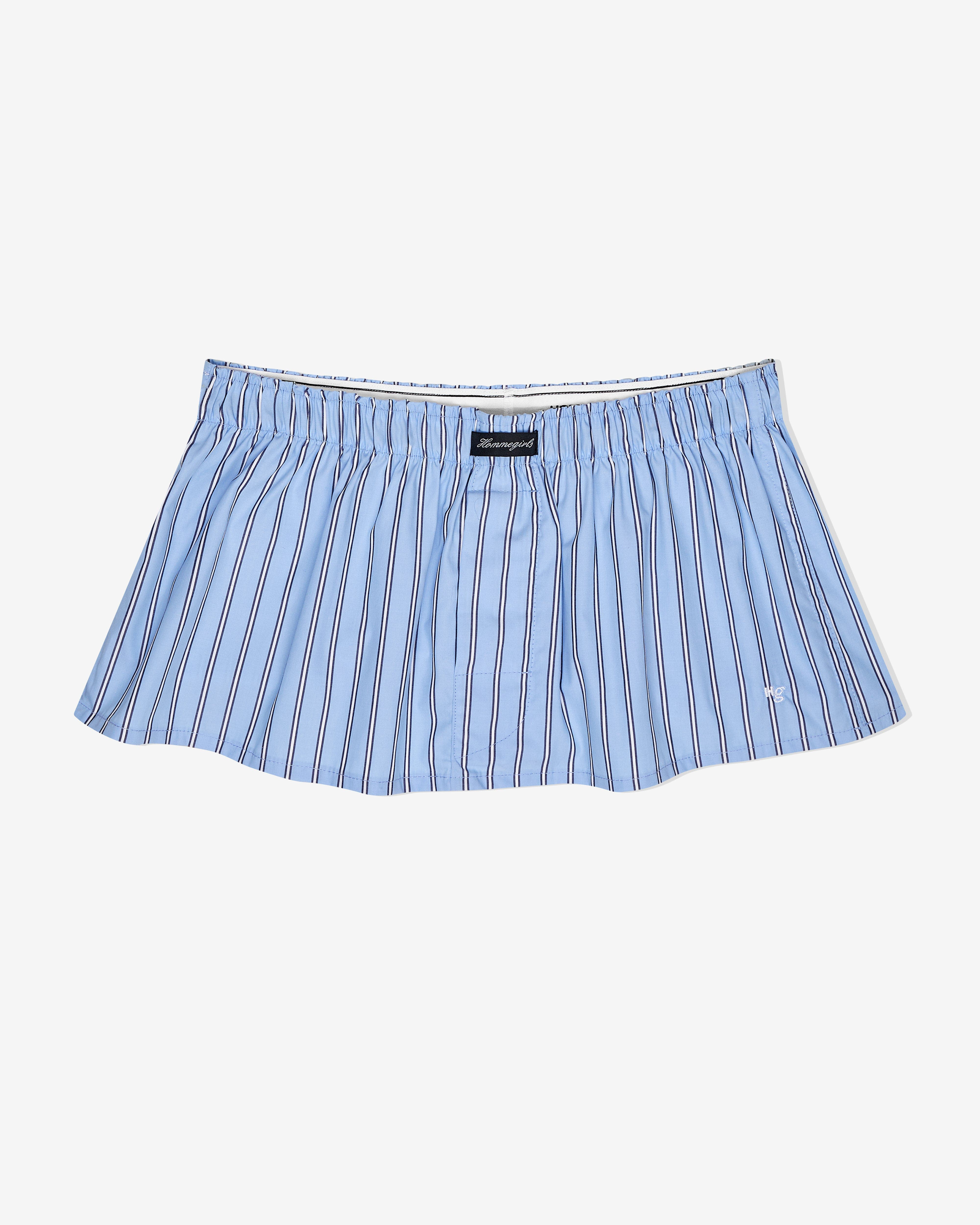 Hommegirls Mini Boxer Skirt / Bandeau Top in Japanese Blue Stripe at Nordstrom - 4