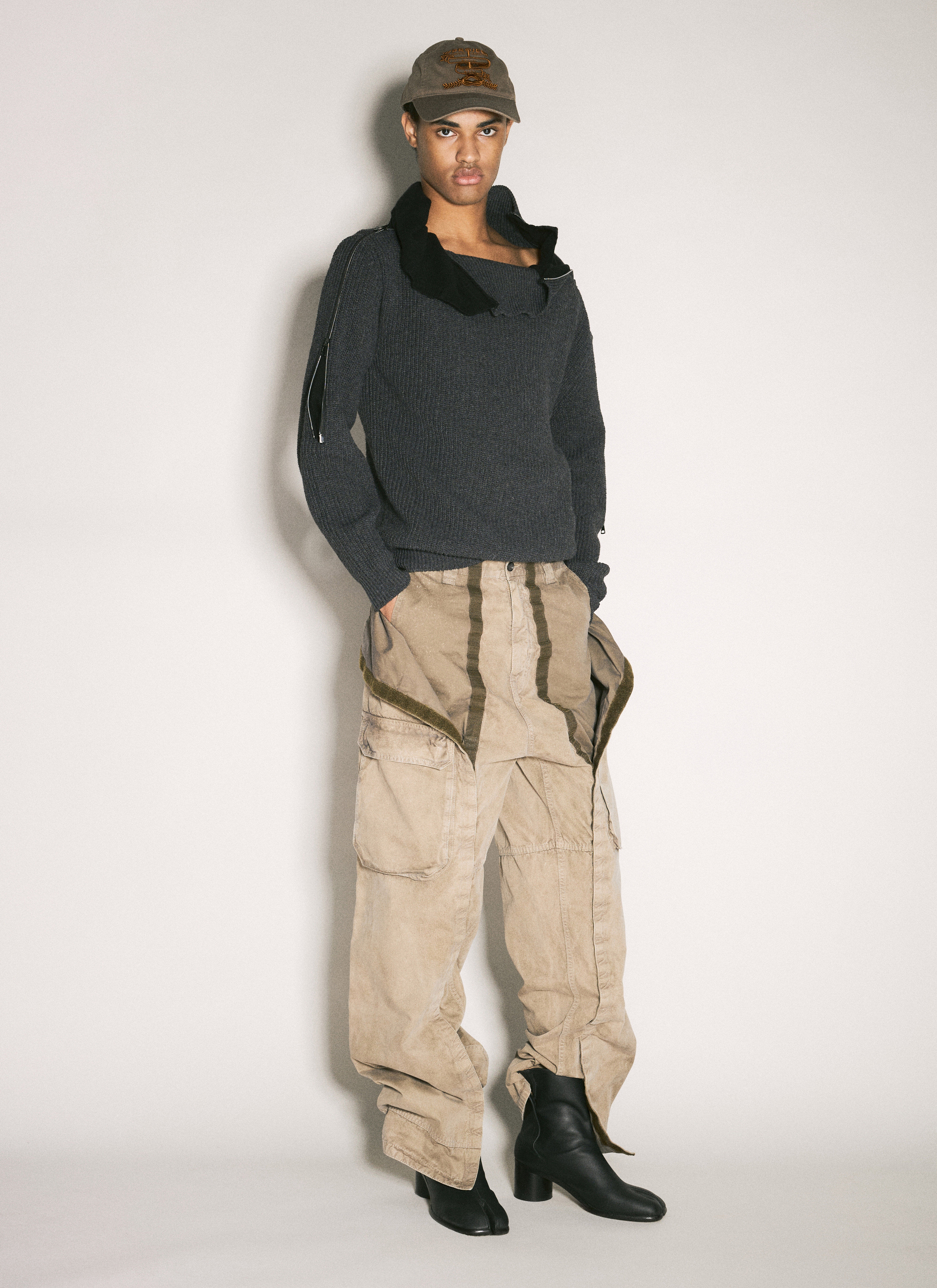 Zip-Insert Knit Sweater - 2