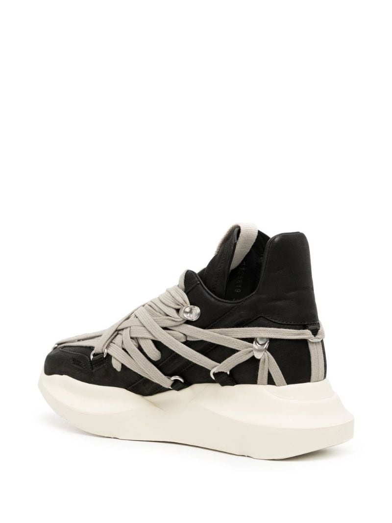 strap-detail leather sneakers - 3