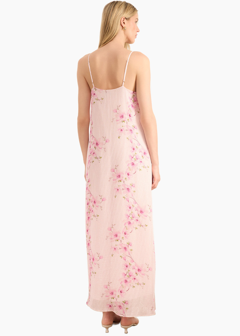 LUZ METALLIC CHIFFON MAXI DRESS AURORA BLOSSOM 3
