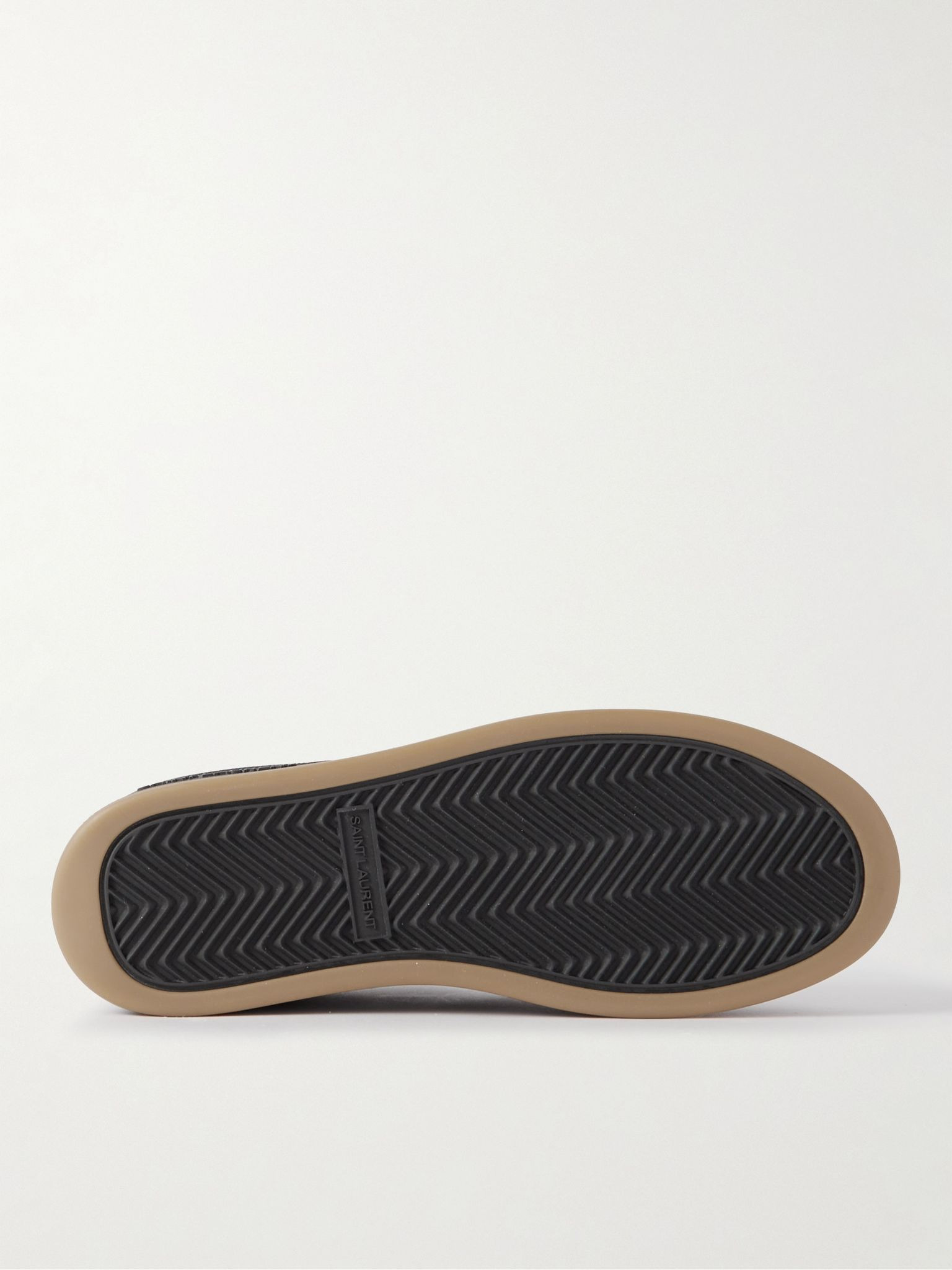 SL/61 Perforated Leather Sneakers Black - 3