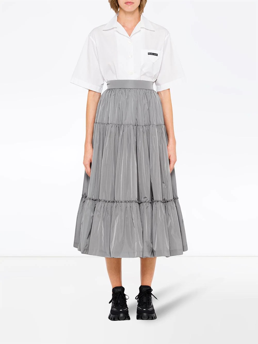 full tiered midi skirt - 2