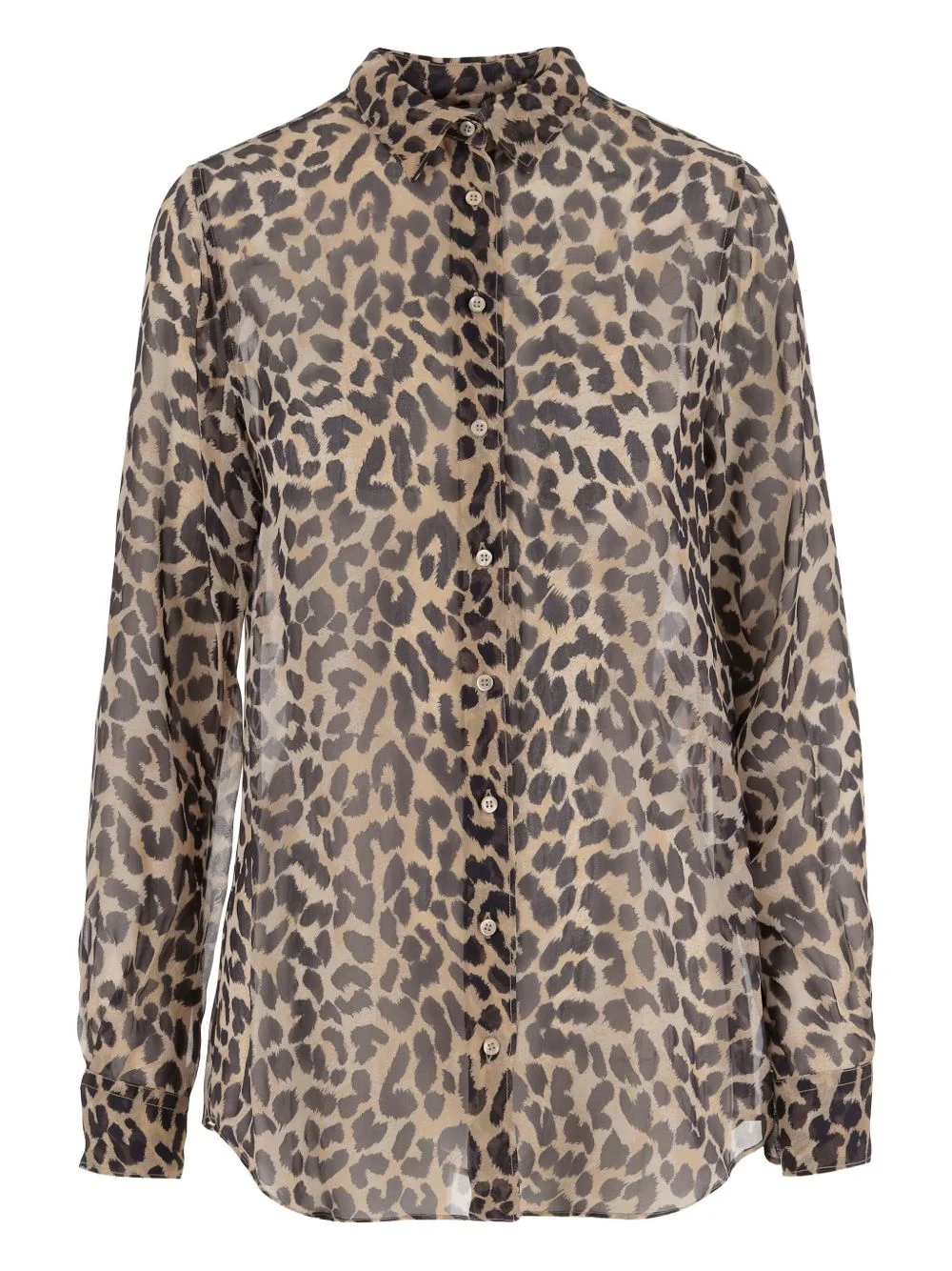leopard-print button-front shirt - 1