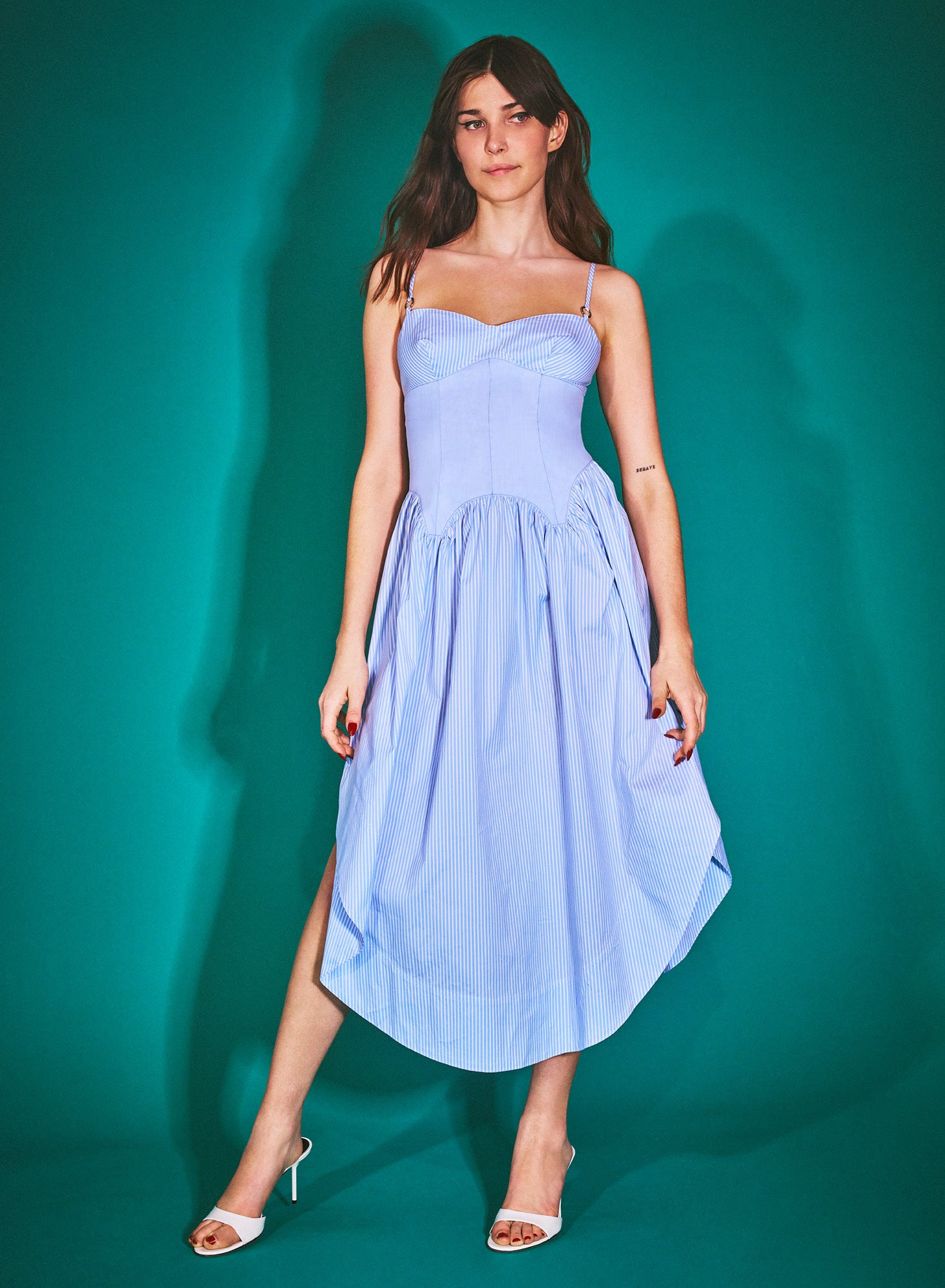 Poplin Cupped Midi Dress - 4