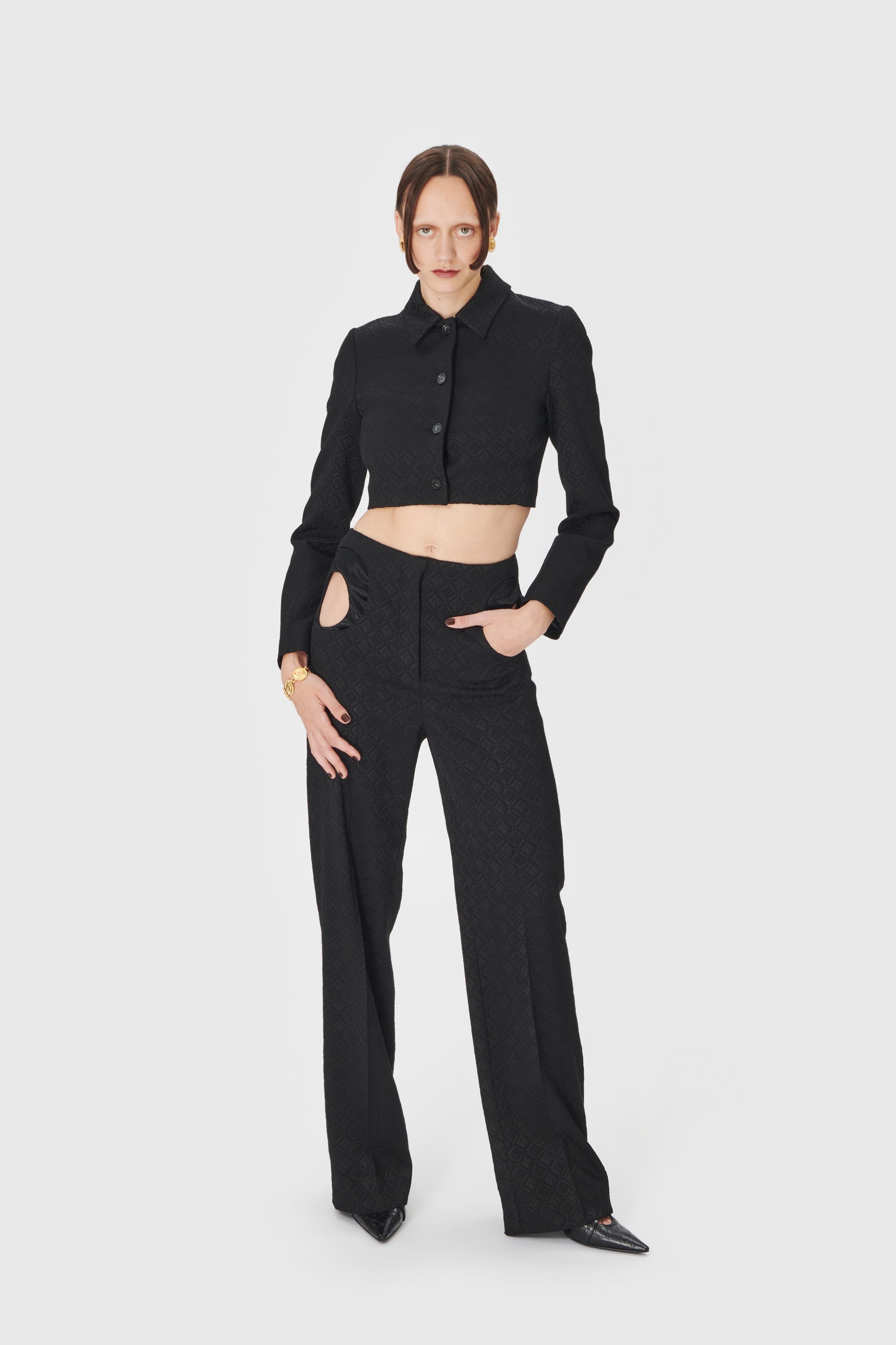 Moon Diamant Jacquard Cropped Jacket - 2