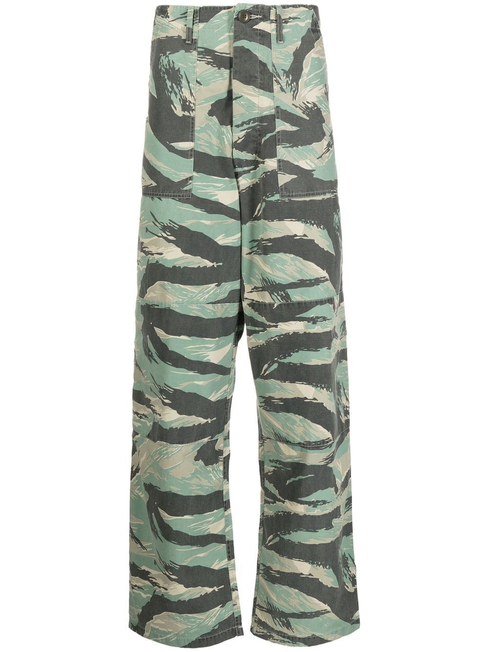 camouflage-print straight-leg trousers - 1