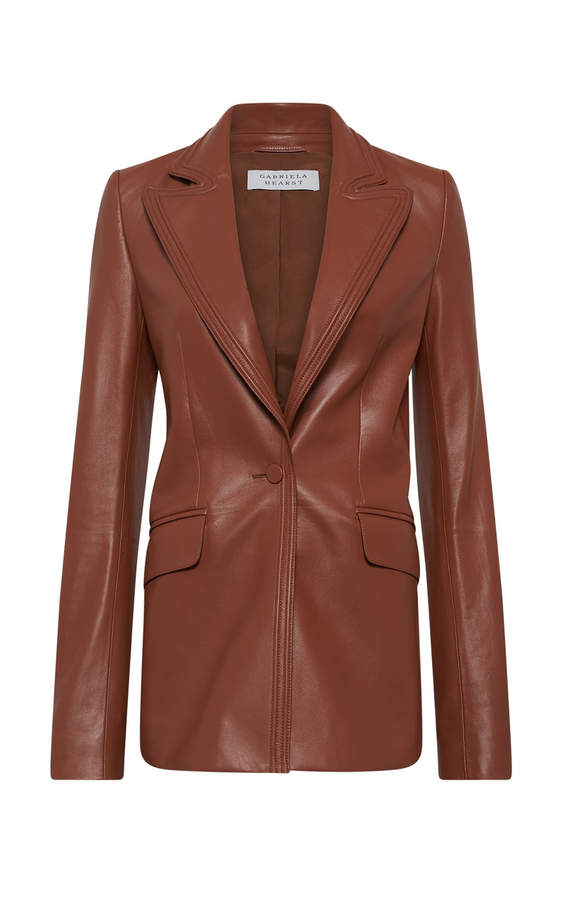 Isara Blazer in Cognac Nappa Leather 1