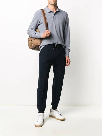 Brunello Cucinelli embroidered long-sleeved polo shirt outlook