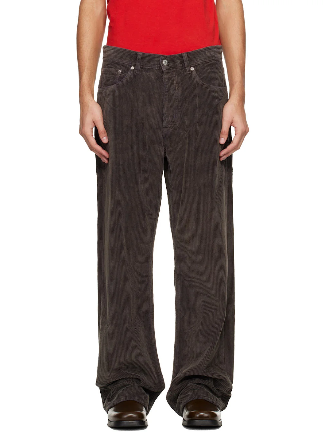 Brown Loose-Fit Criss Jeans - 1