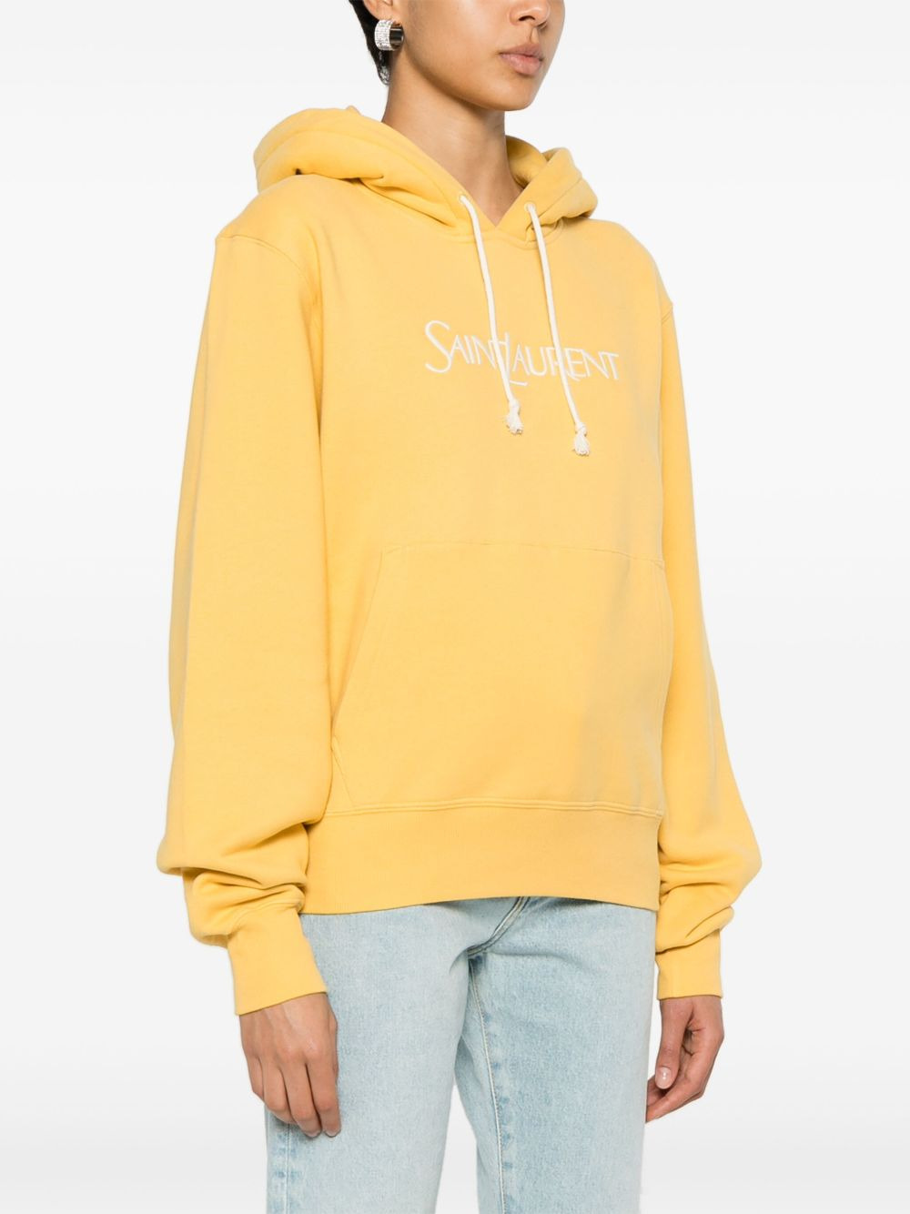 logo-print cotton hoodie - 3