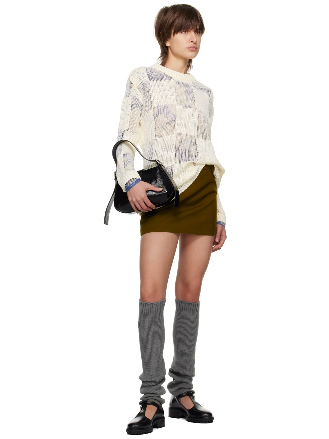 Khaki Belted Miniskirt - 4