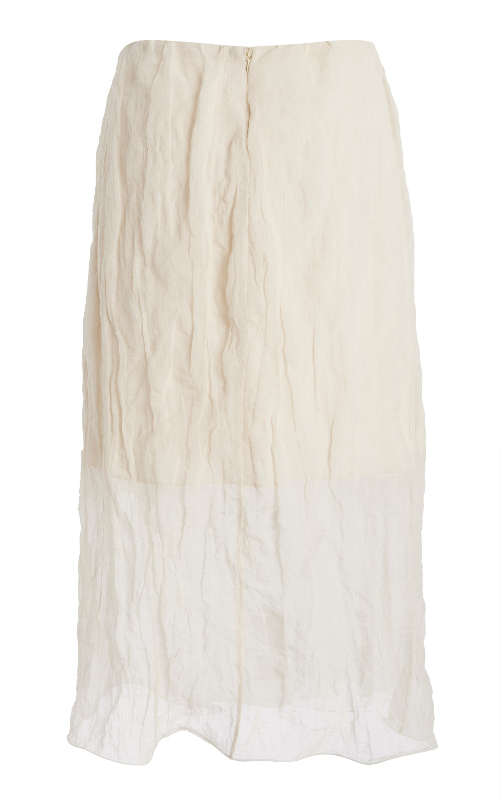 The James Low-Rise Metallic Organza Midi Skirt off-white - 5
