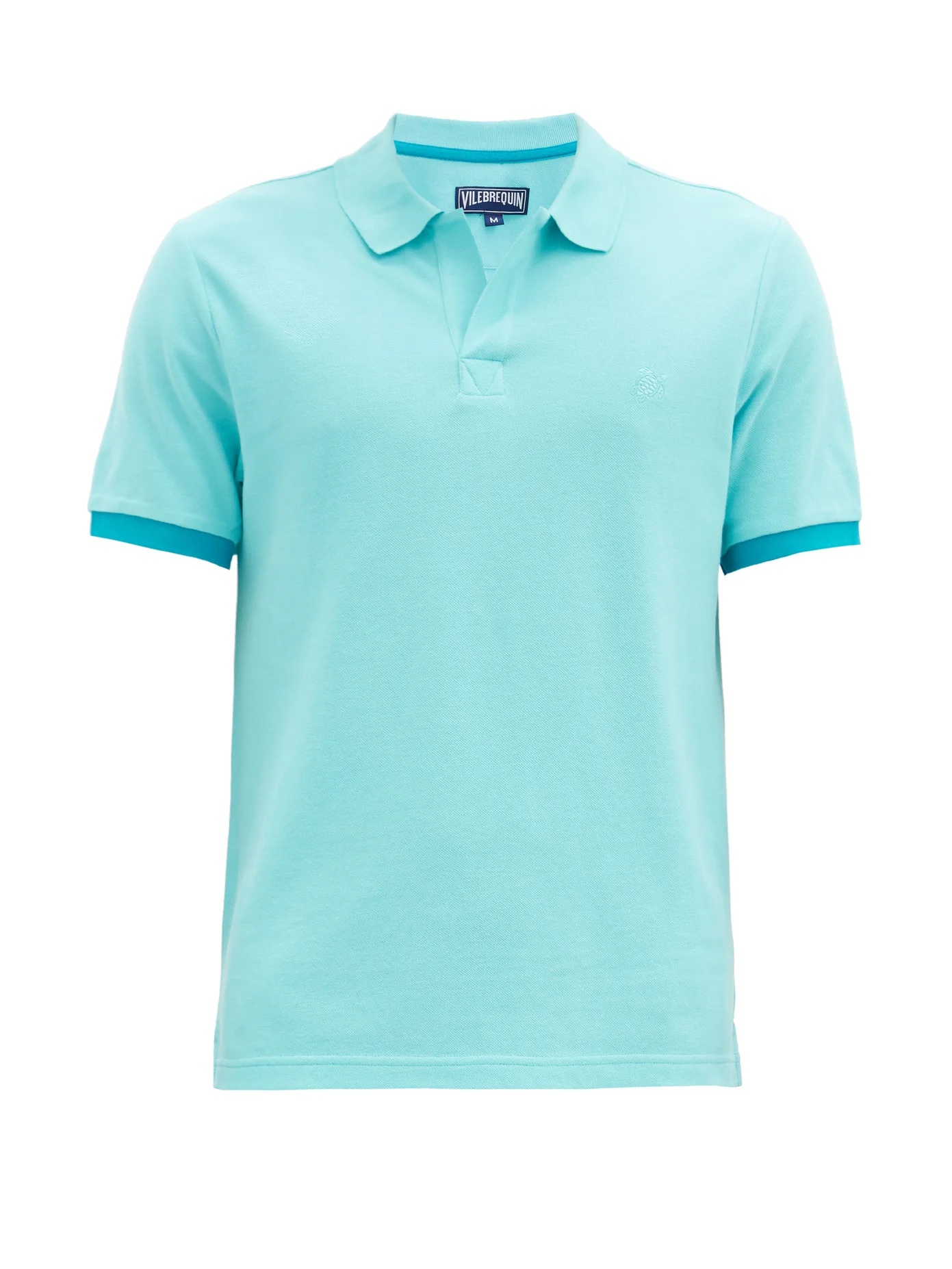 Palatin two-tone cotton-piqué polo shirt - 1